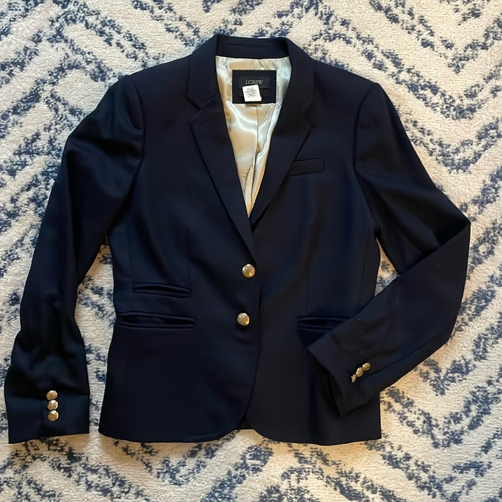J. Crew Navy Schoolboy Blazer, Size 4